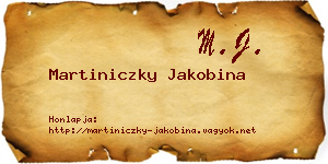Martiniczky Jakobina névjegykártya